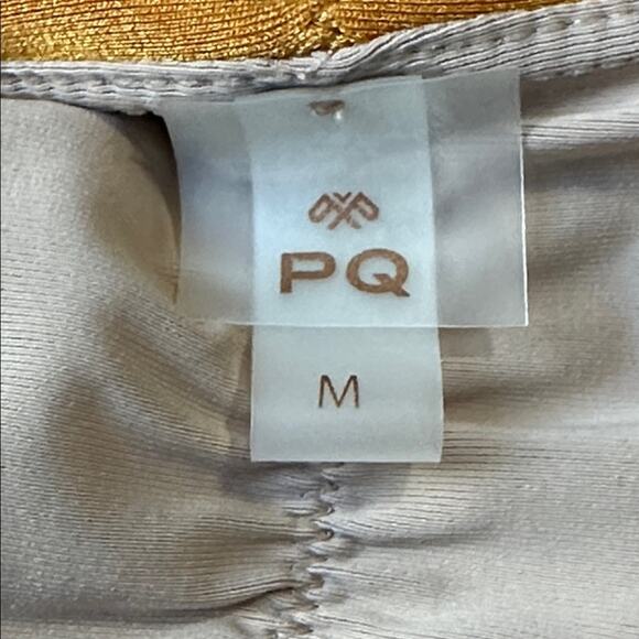 PQ Swim Gold Shimmy Ruched Bikini Bottoms - Picture 6 of 9